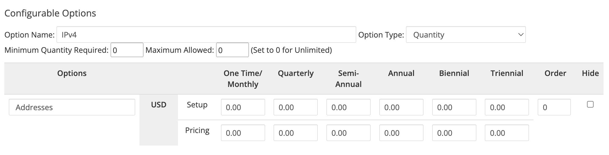options